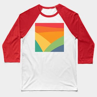 Rainbow Mountains Vector Abstract Pattern Baseball T-Shirt